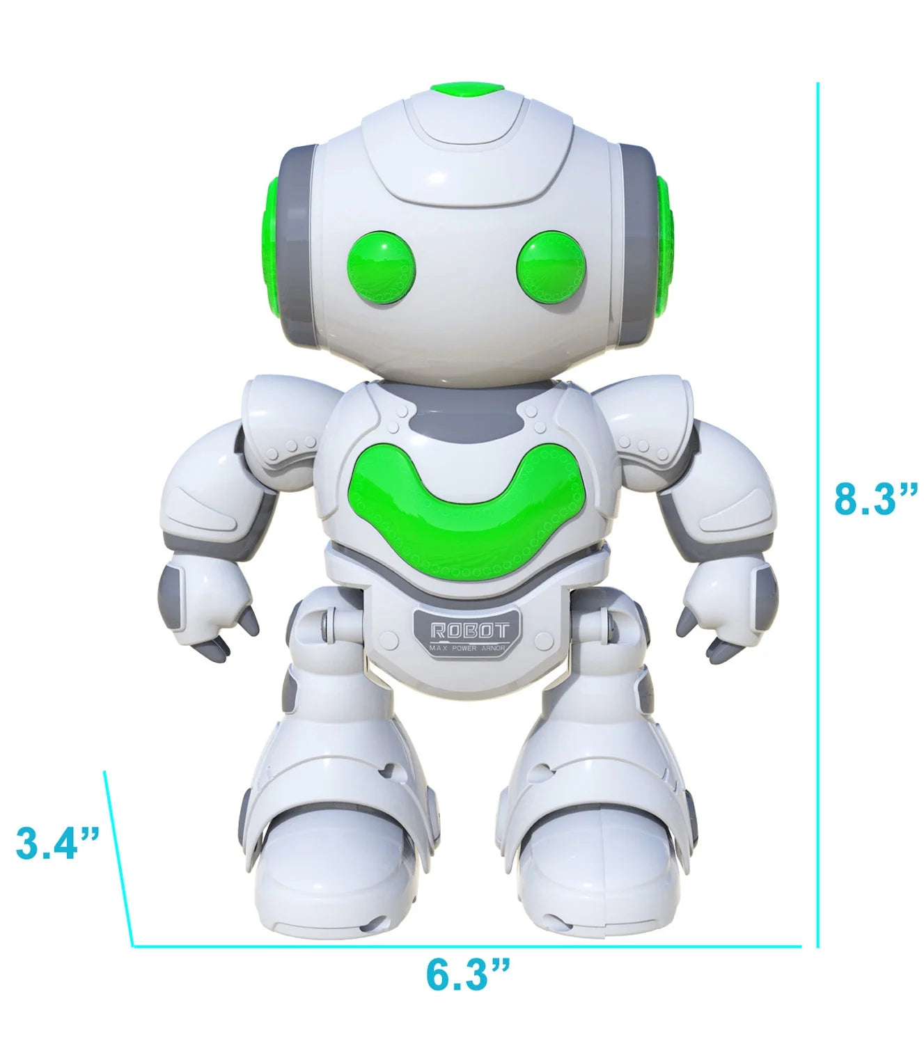 Kids Electronic RC Intelligent Walking Dancing Samrt Robot Toy Music/Light,Educational Toys - White
