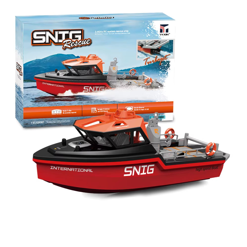 TX694 Rc Boat 2.4G 1/32 Powerful Brushless Motor Long Range Wireless Electric Remote Control Rescue Boat Model Toys Boys
