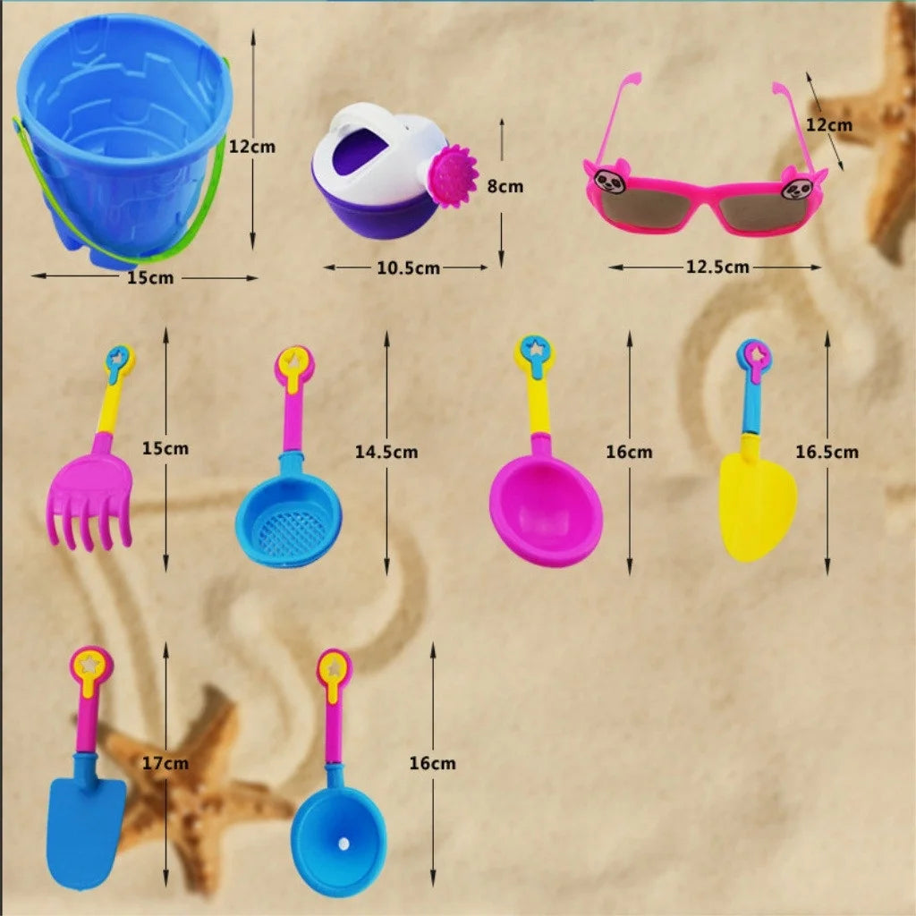 Children'S Beach Sand Toy Set, Beach Bucket, Watering Can, Shovel, Rake, Mold,