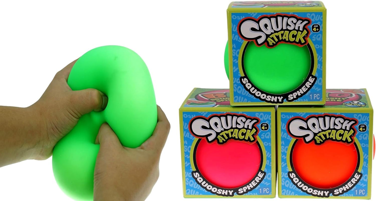 Giant Squishy Stress Balls (3 Toys Assorted) Fidget Balls for Kids. Stress Relief Therapy Autism ADHD Squeeze Toys. Sensory Tactile Office Desk Calming Objects. Bulk Stocking Stuffers. 5567-3P