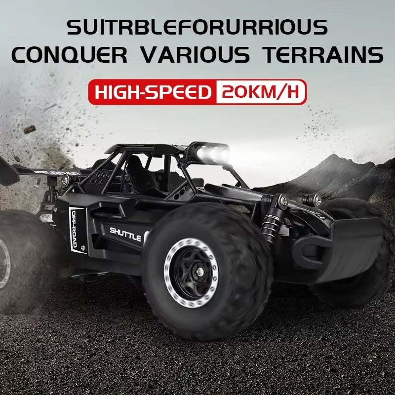 RC Car 2.4Gh Model with LED Lights 2WD High Speed Off-Road Remote Control Climbing Vehicle Outdoor Cars Drift Kid Toys Boys Gift