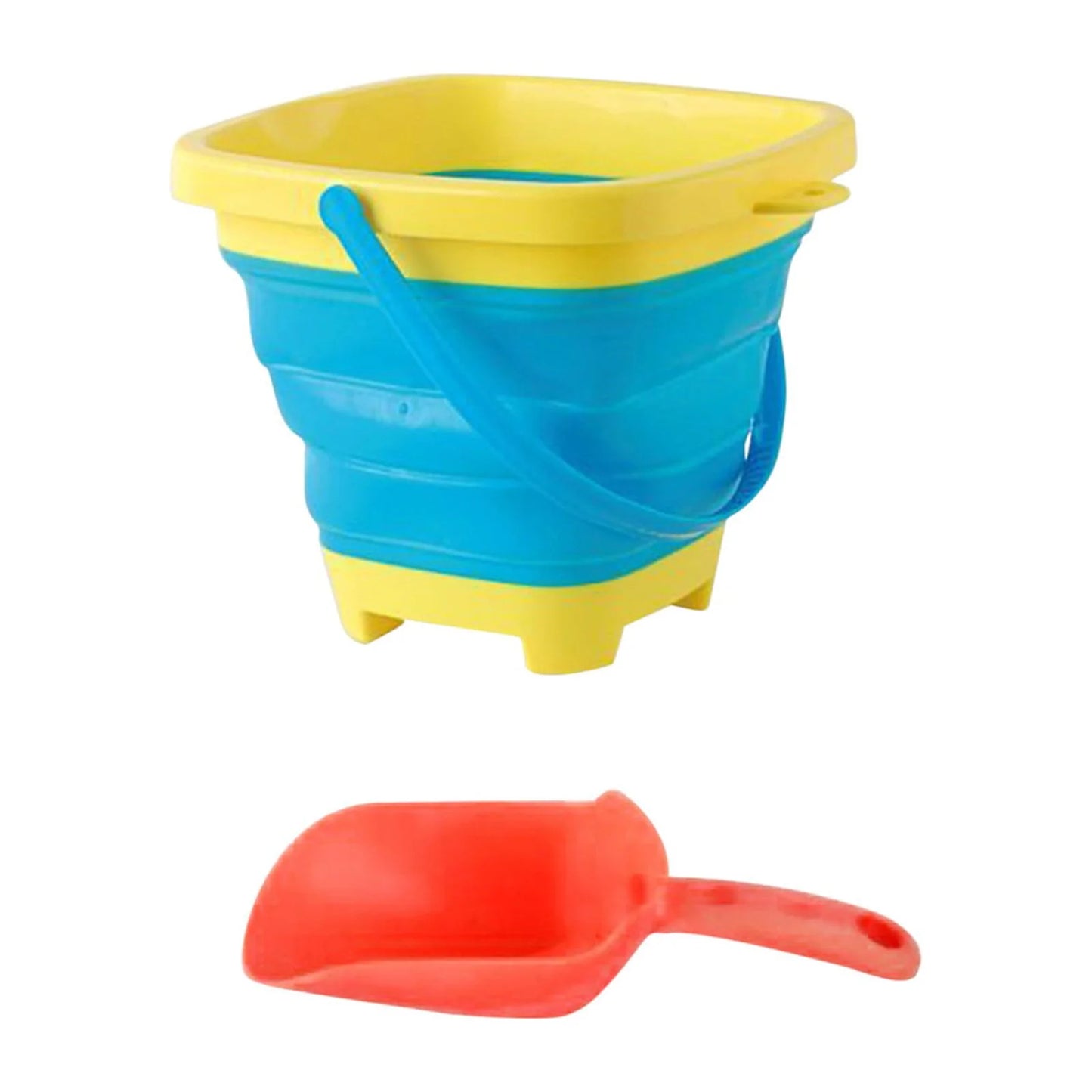 Soft Plastic Folding Bucket Portable Summer Beach Water Toy Telescopic Bucket