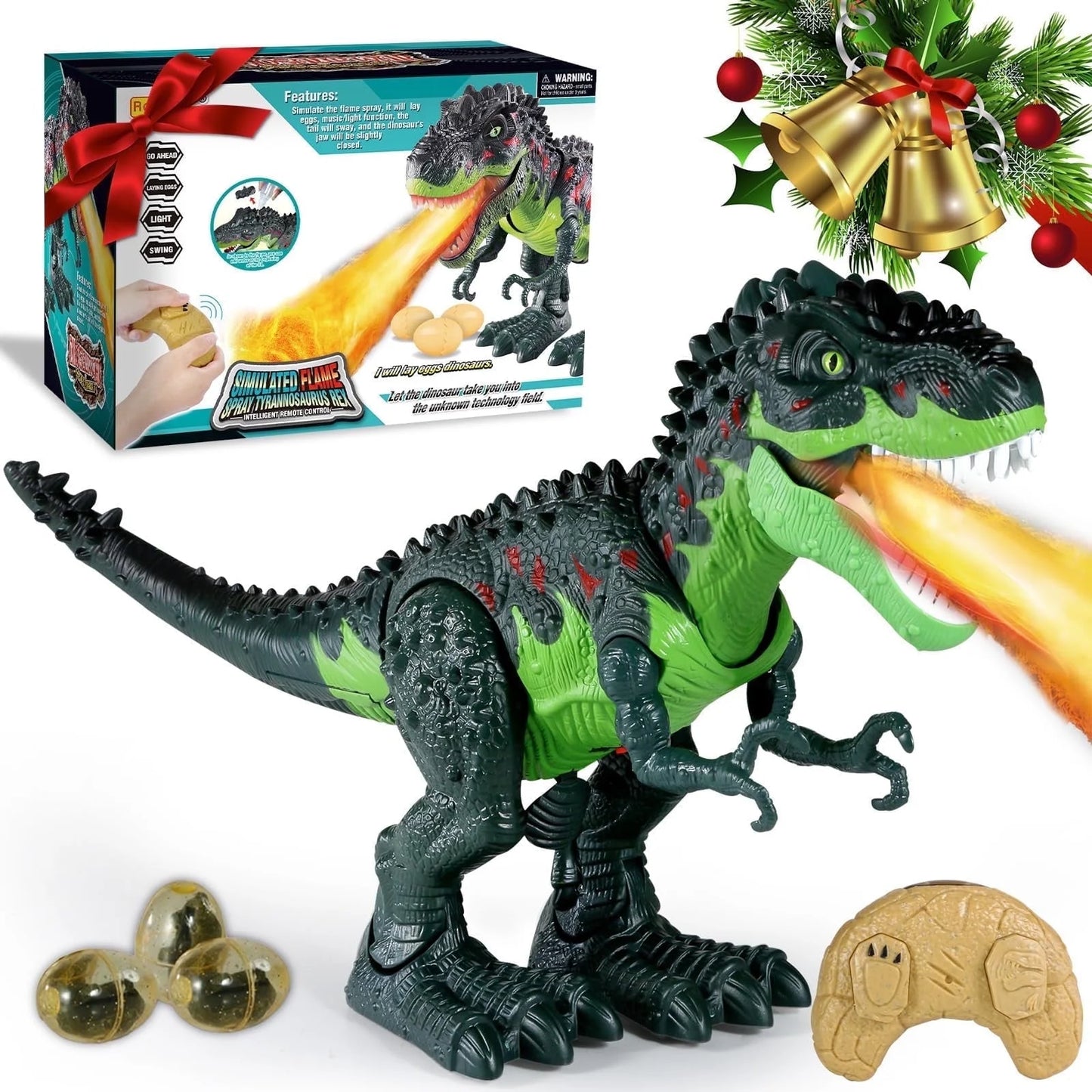 Remote Control Dinosaur Robot Toys for Kids 3-5,Realistic Walking Electronic Dinosaur Pet with Spray Roaring,Rc Toy for Age 3-12 Boys Girls