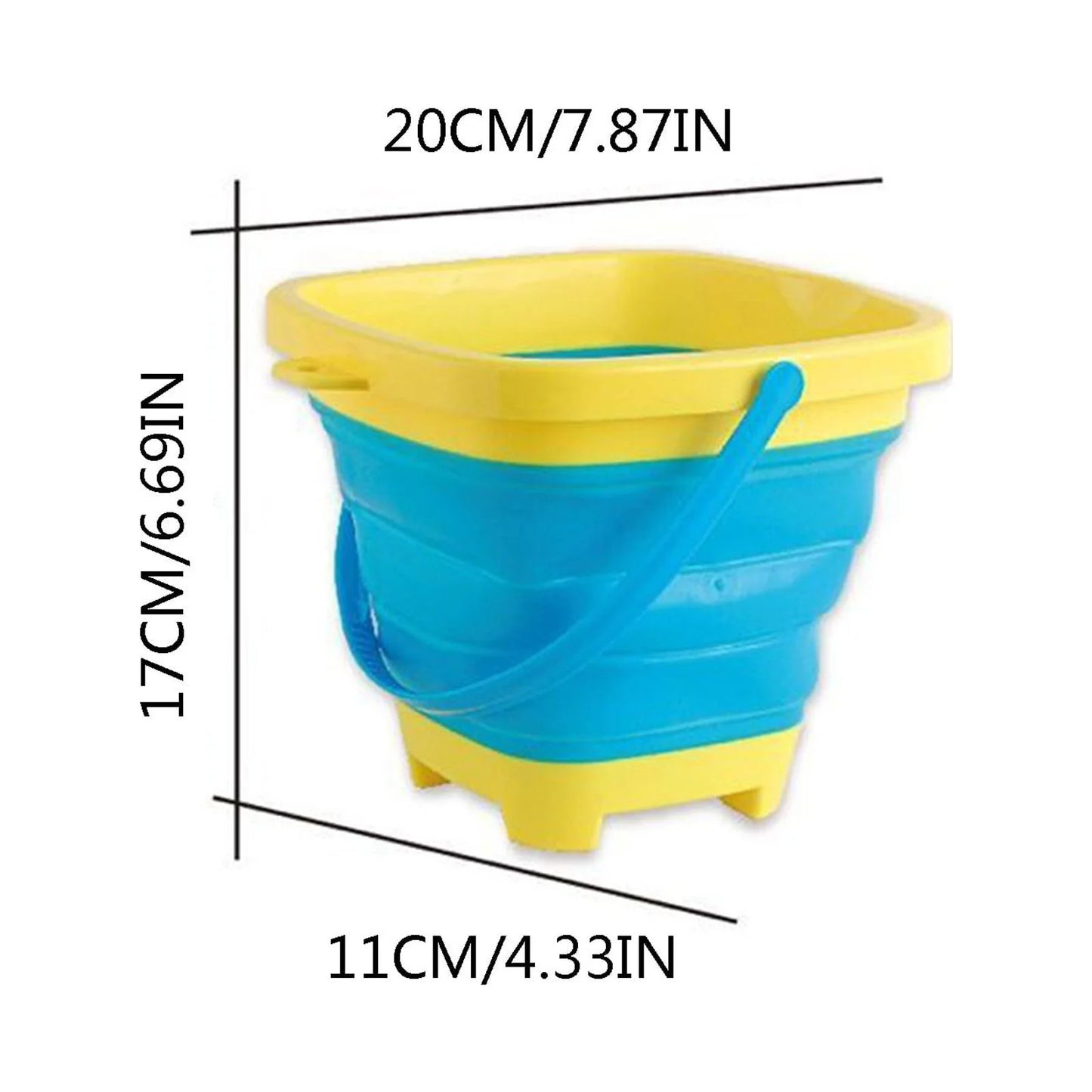 Soft Plastic Folding Bucket Portable Summer Beach Water Toy Telescopic Bucket