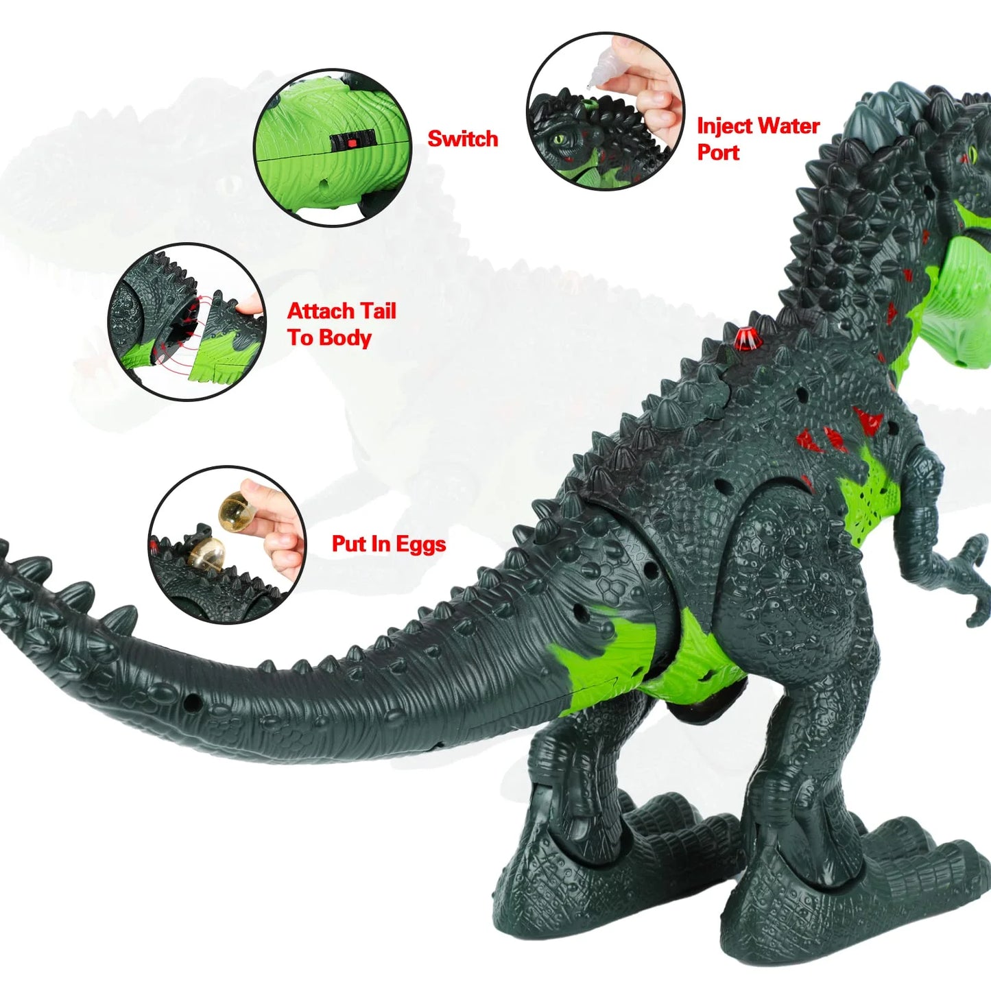 Remote Control Dinosaur Robot Toys for Kids 3-5,Realistic Walking Electronic Dinosaur Pet with Spray Roaring,Rc Toy for Age 3-12 Boys Girls