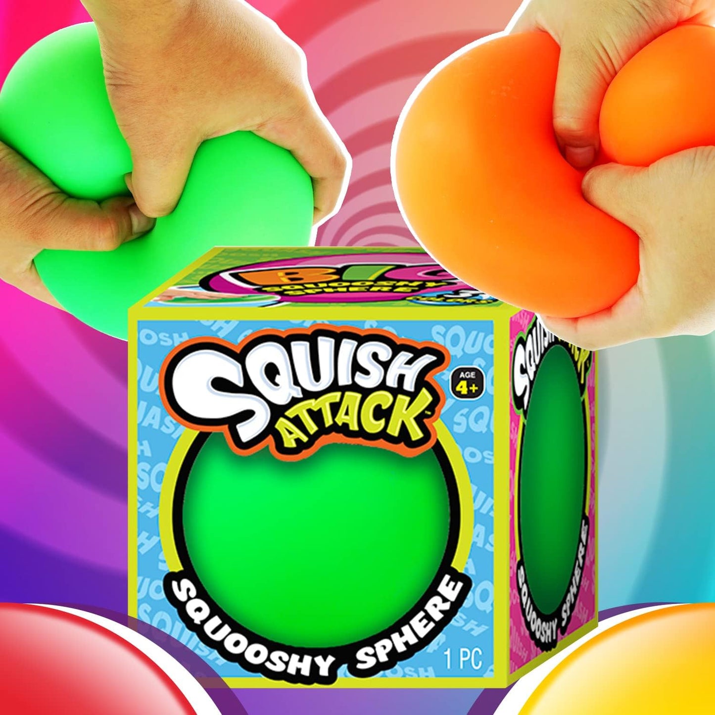 Giant Squishy Stress Balls (3 Toys Assorted) Fidget Balls for Kids. Stress Relief Therapy Autism ADHD Squeeze Toys. Sensory Tactile Office Desk Calming Objects. Bulk Stocking Stuffers. 5567-3P