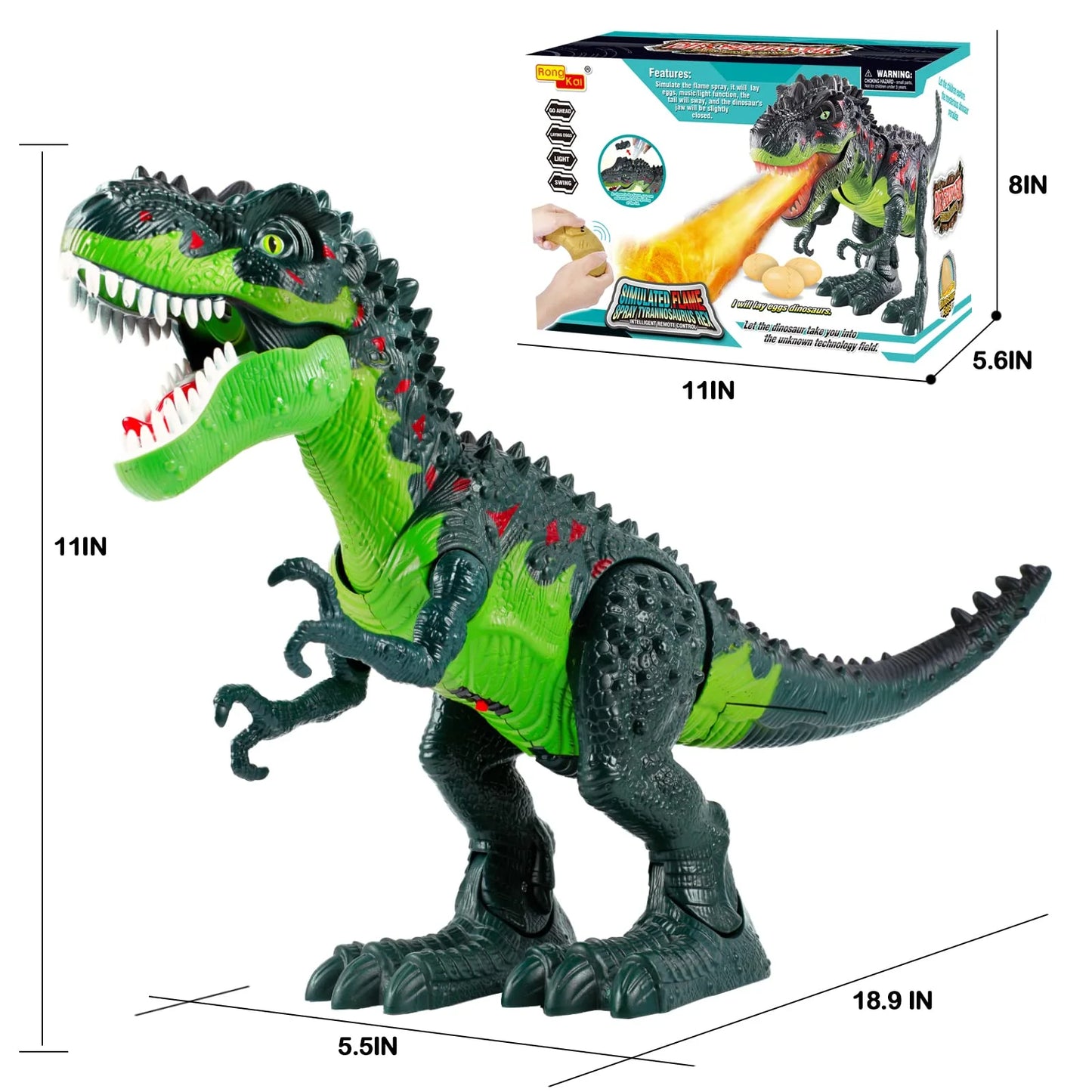 Remote Control Dinosaur Robot Toys for Kids 3-5,Realistic Walking Electronic Dinosaur Pet with Spray Roaring,Rc Toy for Age 3-12 Boys Girls