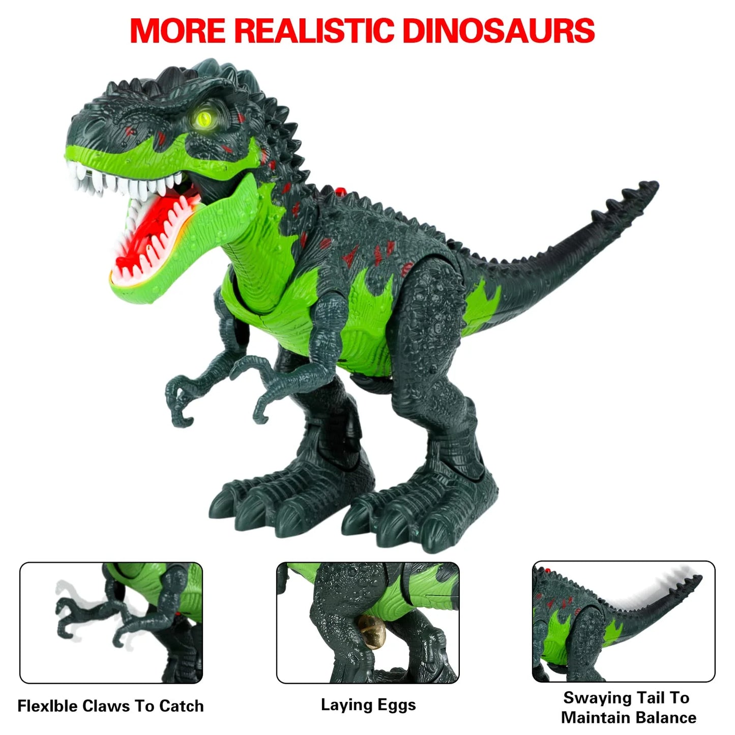 Remote Control Dinosaur Robot Toys for Kids 3-5,Realistic Walking Electronic Dinosaur Pet with Spray Roaring,Rc Toy for Age 3-12 Boys Girls