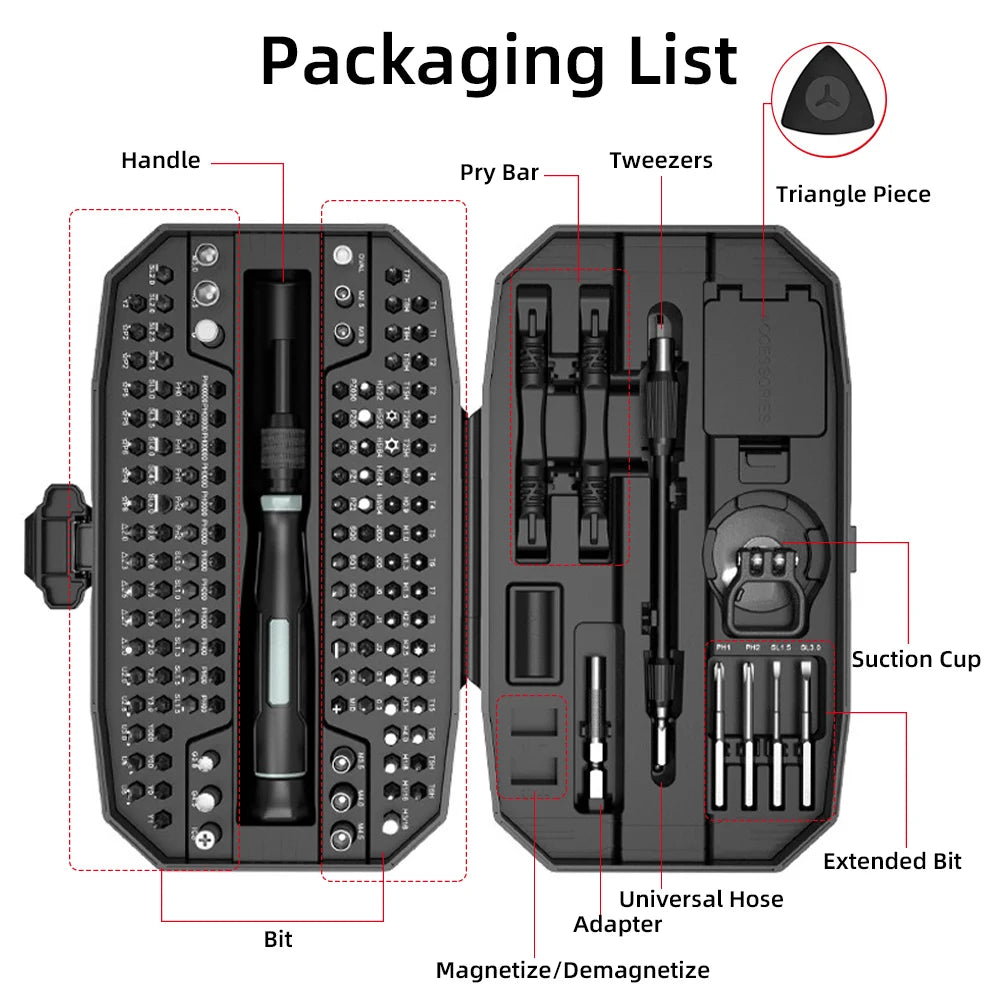 153 in 1 Precision Screwdriver Set Screwdriver Kit Laptop Repair Tool Kit Magnetic Micro Screwdriver Set Electronic Tool Kit