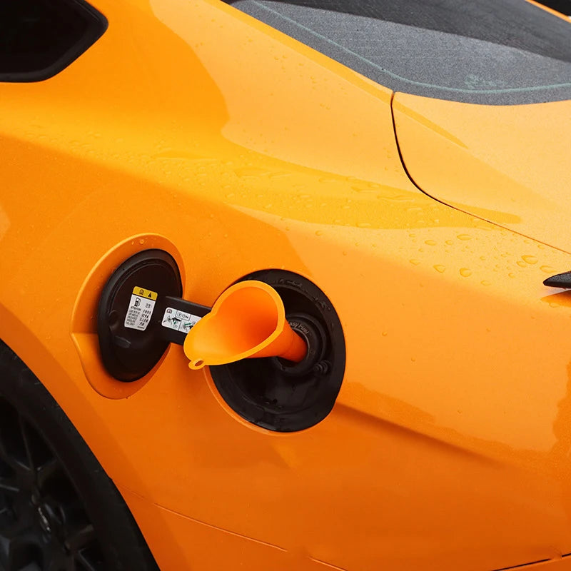 Car Funnel Gasoline Oil Fuel Filling Tools Anti-Splash Plastic Long Stem Funnel Motorcycle Refueling Tools Auto Accessories