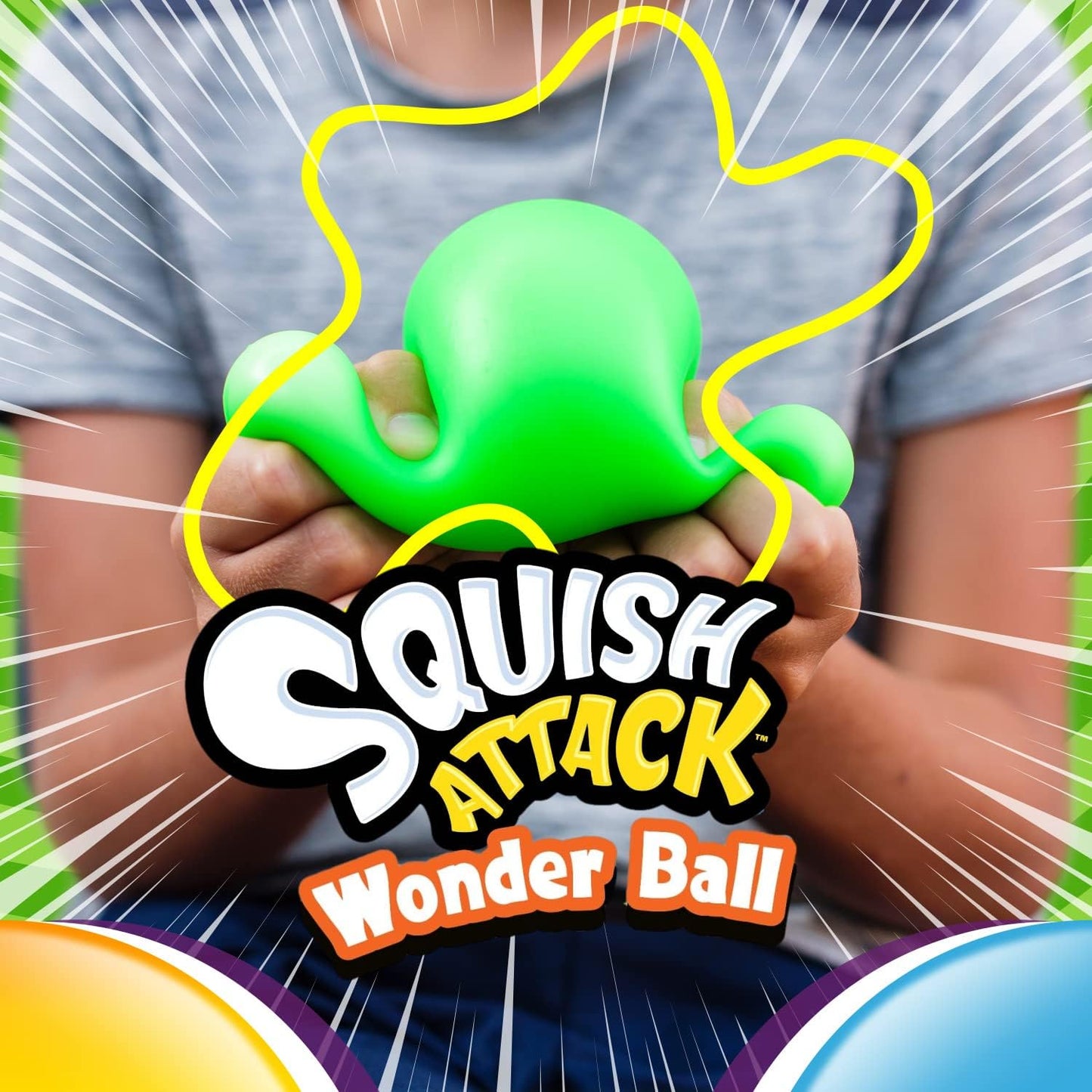 Giant Squishy Stress Balls (3 Toys Assorted) Fidget Balls for Kids. Stress Relief Therapy Autism ADHD Squeeze Toys. Sensory Tactile Office Desk Calming Objects. Bulk Stocking Stuffers. 5567-3P