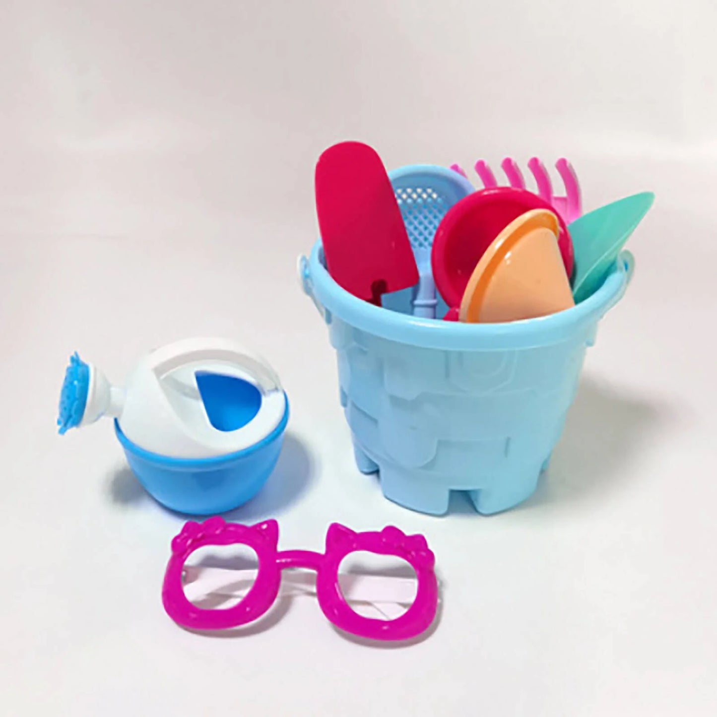 Children'S Beach Sand Toy Set, Beach Bucket, Watering Can, Shovel, Rake, Mold,