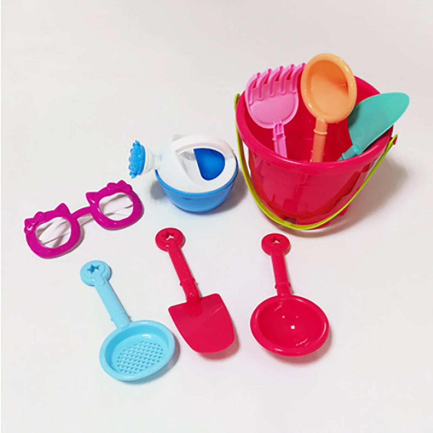 Children'S Beach Sand Toy Set, Beach Bucket, Watering Can, Shovel, Rake, Mold,