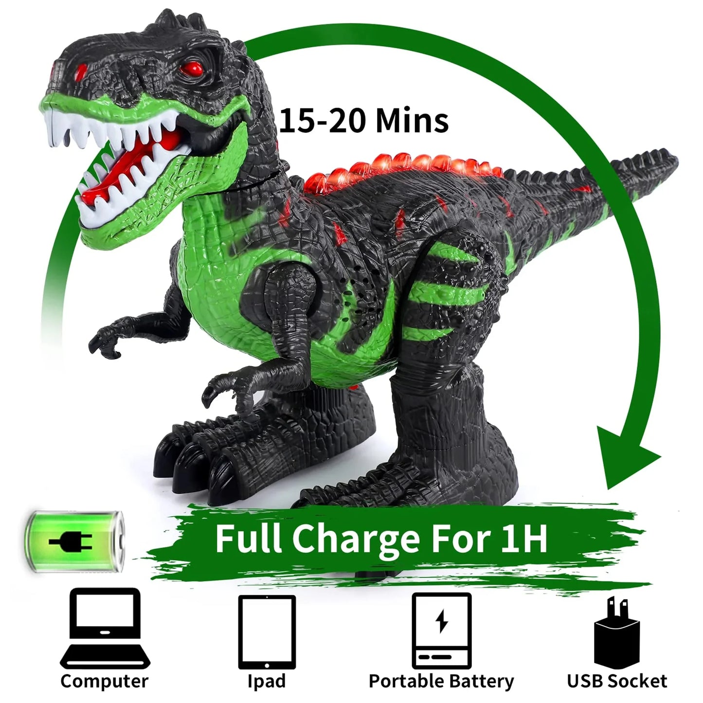 Remote Control Dinosaur Toys for Boys Girls, 2.4G RC Dinosaur Robot T-Rex with Light Sound, Kids Boy Toys Ages 3 4 5 6 7 8+ Year Old
