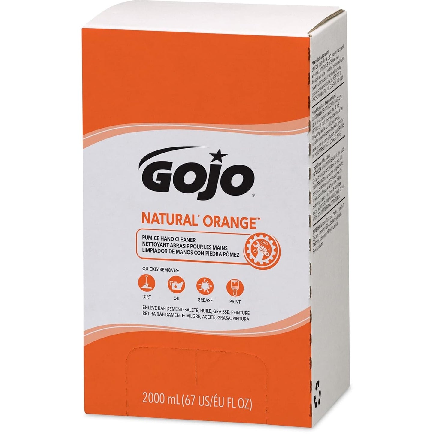 NATURAL ORANGE Pumice Hand Cleaner, 2000 Ml Quick Acting Lotion Hand Cleaner with Pumice Refill PRO TDX Dispenser (Pack of 4) - 7255-04