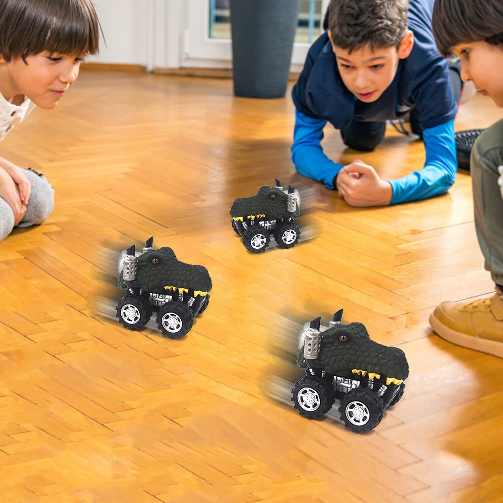 Car Toys for Boys Aged 2 3 4+ Gift Dinosaurs Toy Cars for Kids Pull Back Dinosaurs Toys for Children Dinosaur Model Mini Toy Car Gift for Boys Girls