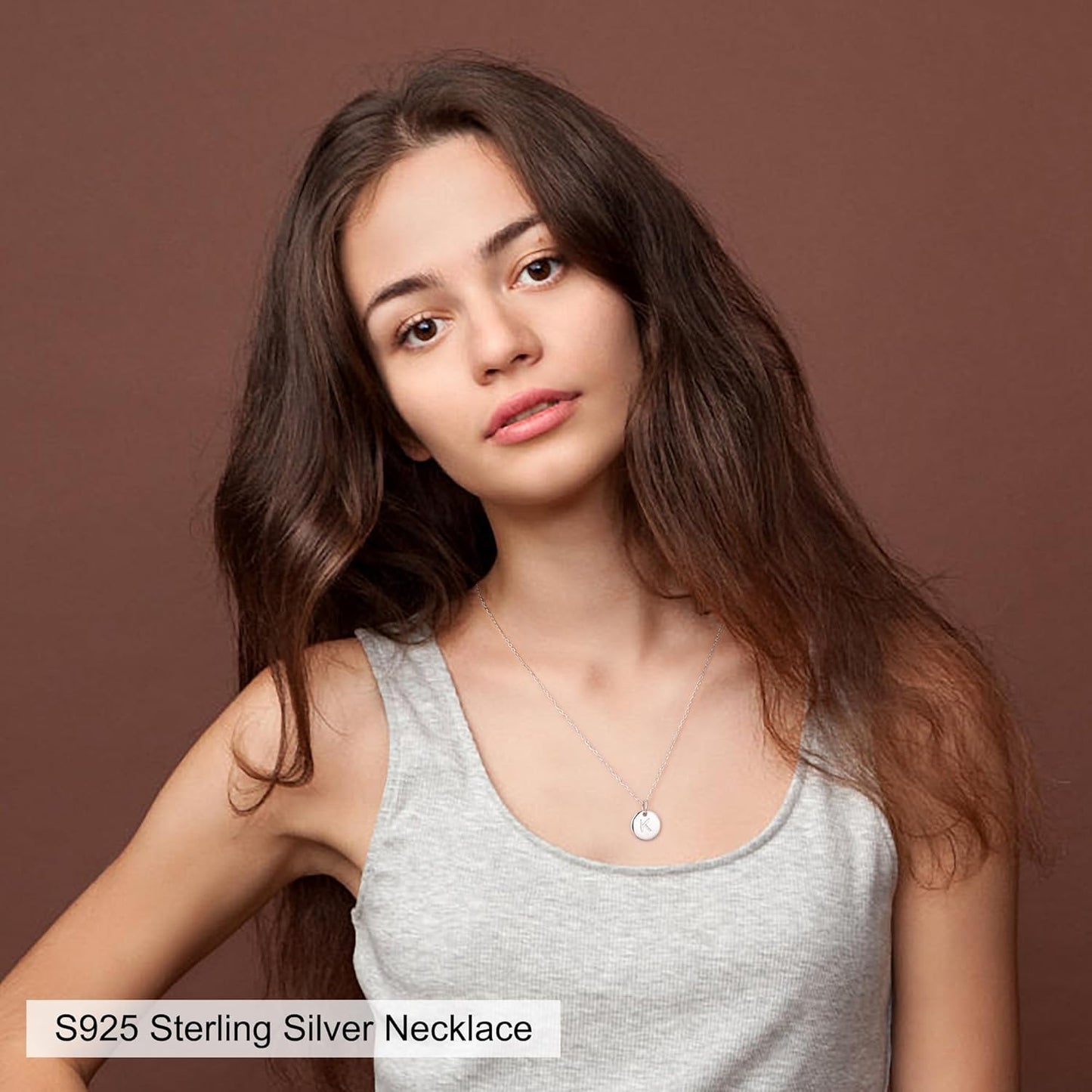 Disc Initial Necklace Gifts for Girls - 14K Gold Filled/Rose Gold/S925 Sterling Silver Disc Initial Necklaces Personalized Birthday Gift Tiny Initial Necklace Jewelry for Girls Women