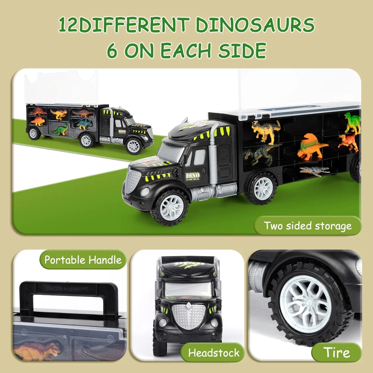 Dinosaur Toys for Kids 3-7, Dinosaur Truck Carrier Toy with 15 Dinosaur Toys, Perfect Dinosaur Toys for Boys Age 3 & up with Dinosaur Figures for Toddlers Birthday Gifts Toys for 3 4 5 6 7 Years Old