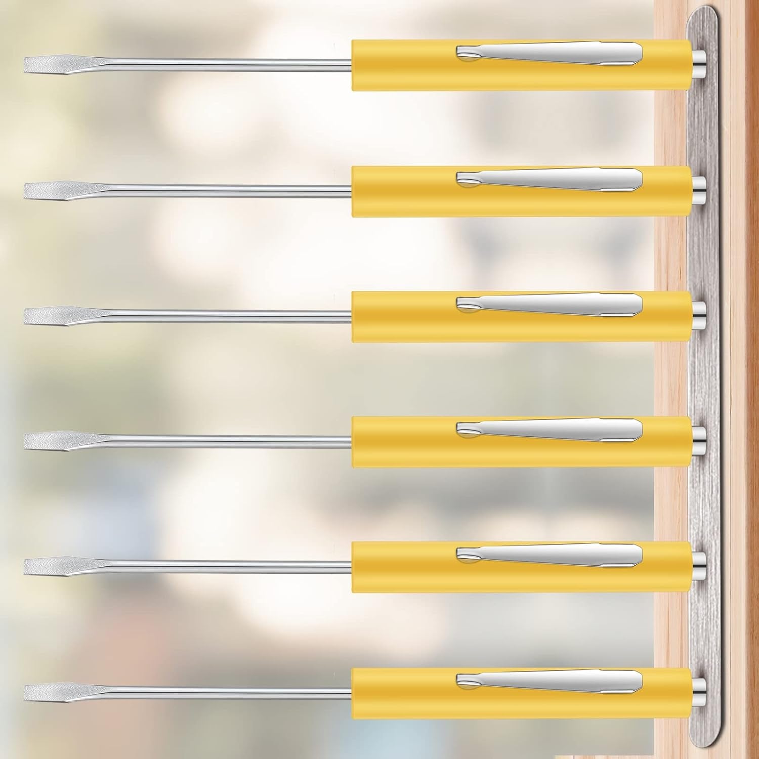 10 Pieces Pocket Screwdriver Mini Tops and Pocket Clips Magnetic Slotted Small Screw Driver with a Single Blade Head for Mechanical, Electrician(Yellow)