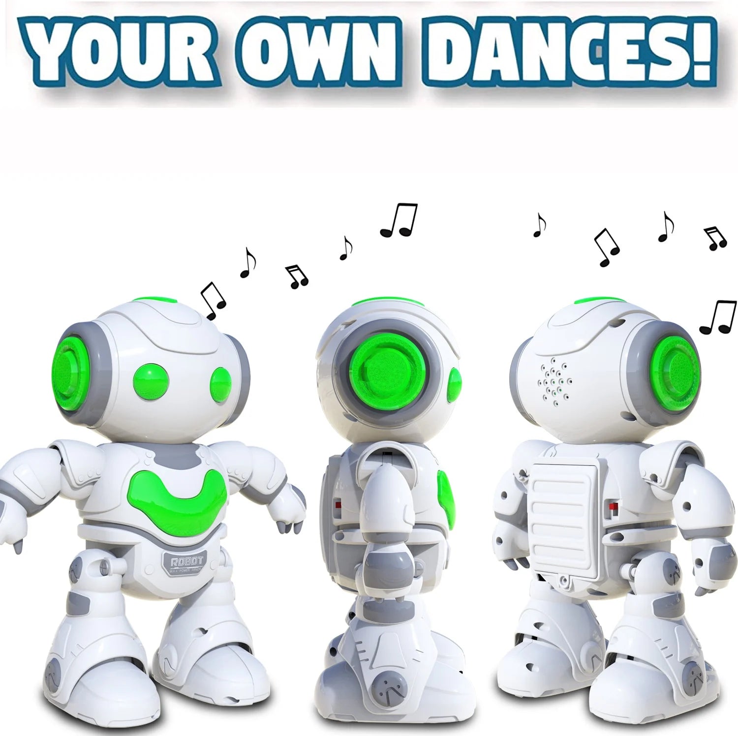 Kids Electronic RC Intelligent Walking Dancing Samrt Robot Toy Music/Light,Educational Toys - White
