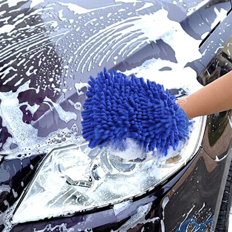Car Wash Gloves Chenille Glove Plush Rags Thickened Double-Sided Supplies Cleaning Tools Auto Acessories Detailing