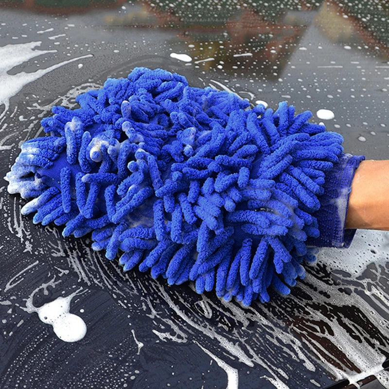 Car Wash Gloves Chenille Glove Plush Rags Thickened Double-Sided Supplies Cleaning Tools Auto Acessories Detailing