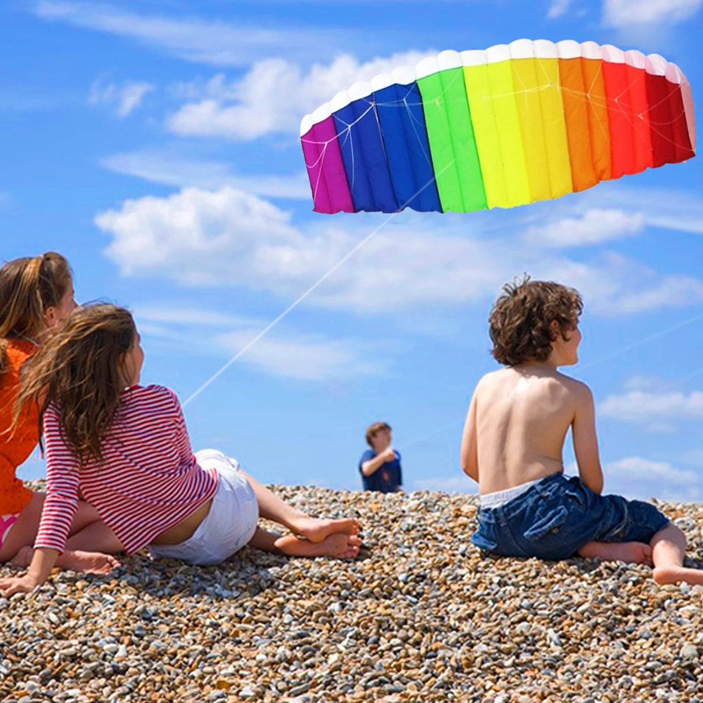 Rainbow Kites for Children and Adults Dual Line Stunt Kids Kite with Handle Line