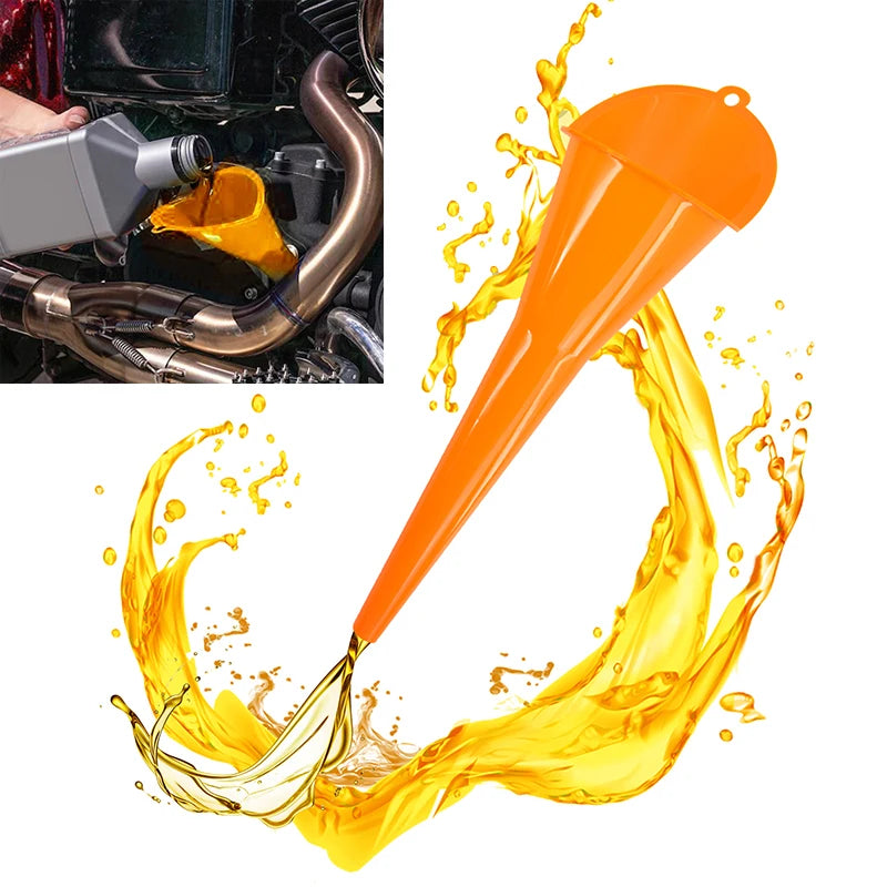Car Funnel Gasoline Oil Fuel Filling Tools Anti-Splash Plastic Long Stem Funnel Motorcycle Refueling Tools Auto Accessories