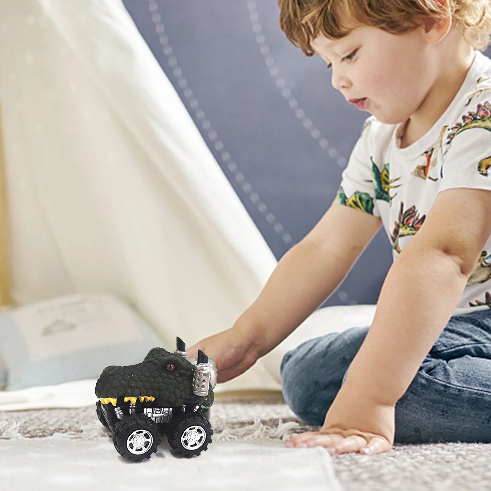 Car Toys for Boys Aged 2 3 4+ Gift Dinosaurs Toy Cars for Kids Pull Back Dinosaurs Toys for Children Dinosaur Model Mini Toy Car Gift for Boys Girls