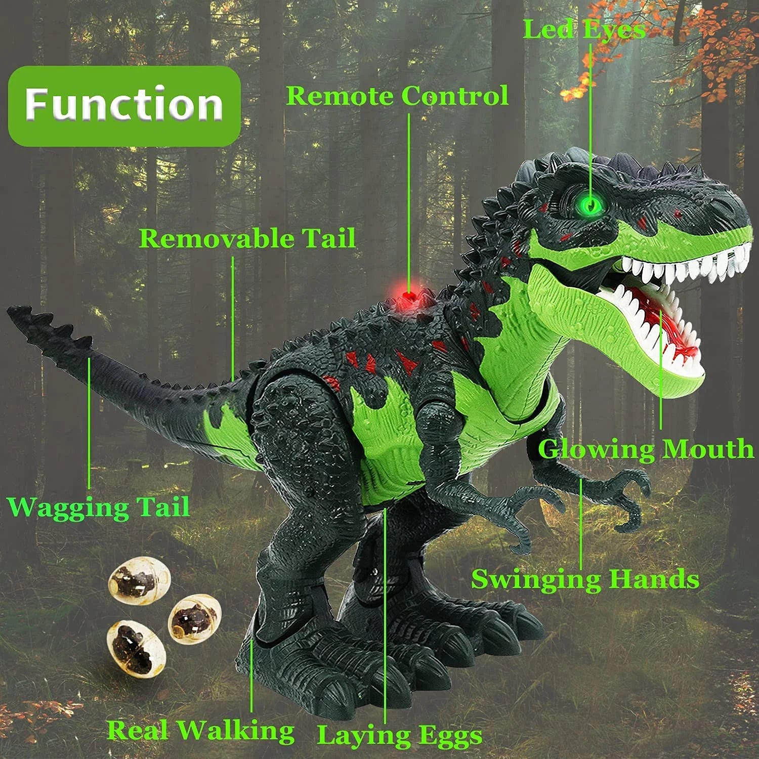 Remote Control Dinosaur Robot Toys for Kids 3-5,Realistic Walking Electronic Dinosaur Pet with Spray Roaring,Rc Toy for Age 3-12 Boys Girls
