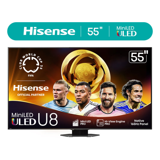 55-Inch Class U8 Series Mini-Led Pro+ ULED 4K UHD Google Smart TV (55U8N, 2024) - QLED Quantum Dot Color, Dolby Vision, Native 144Hz, Full Array Local Dimming, Motion Rate 480