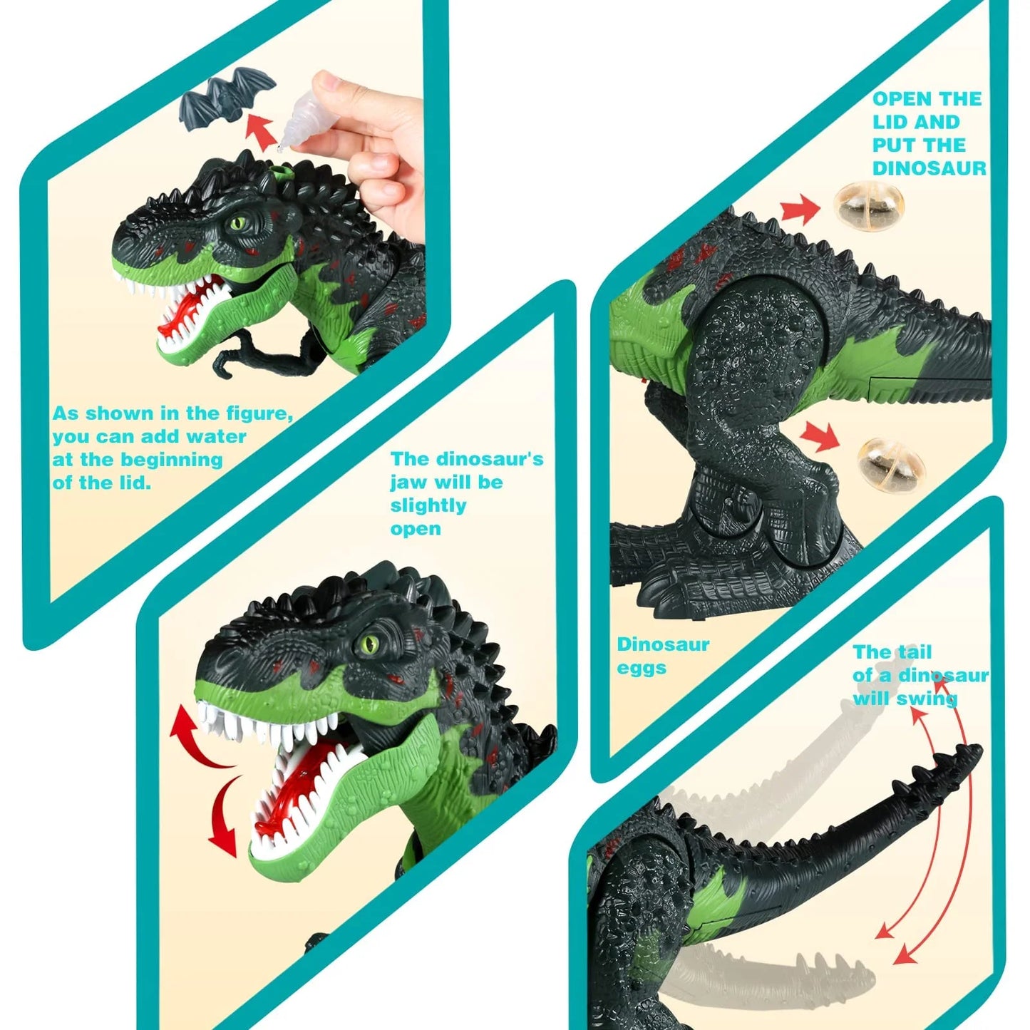 Remote Control Dinosaur Robot Toys for Kids 3-5,Realistic Walking Electronic Dinosaur Pet with Spray Roaring,Rc Toy for Age 3-12 Boys Girls