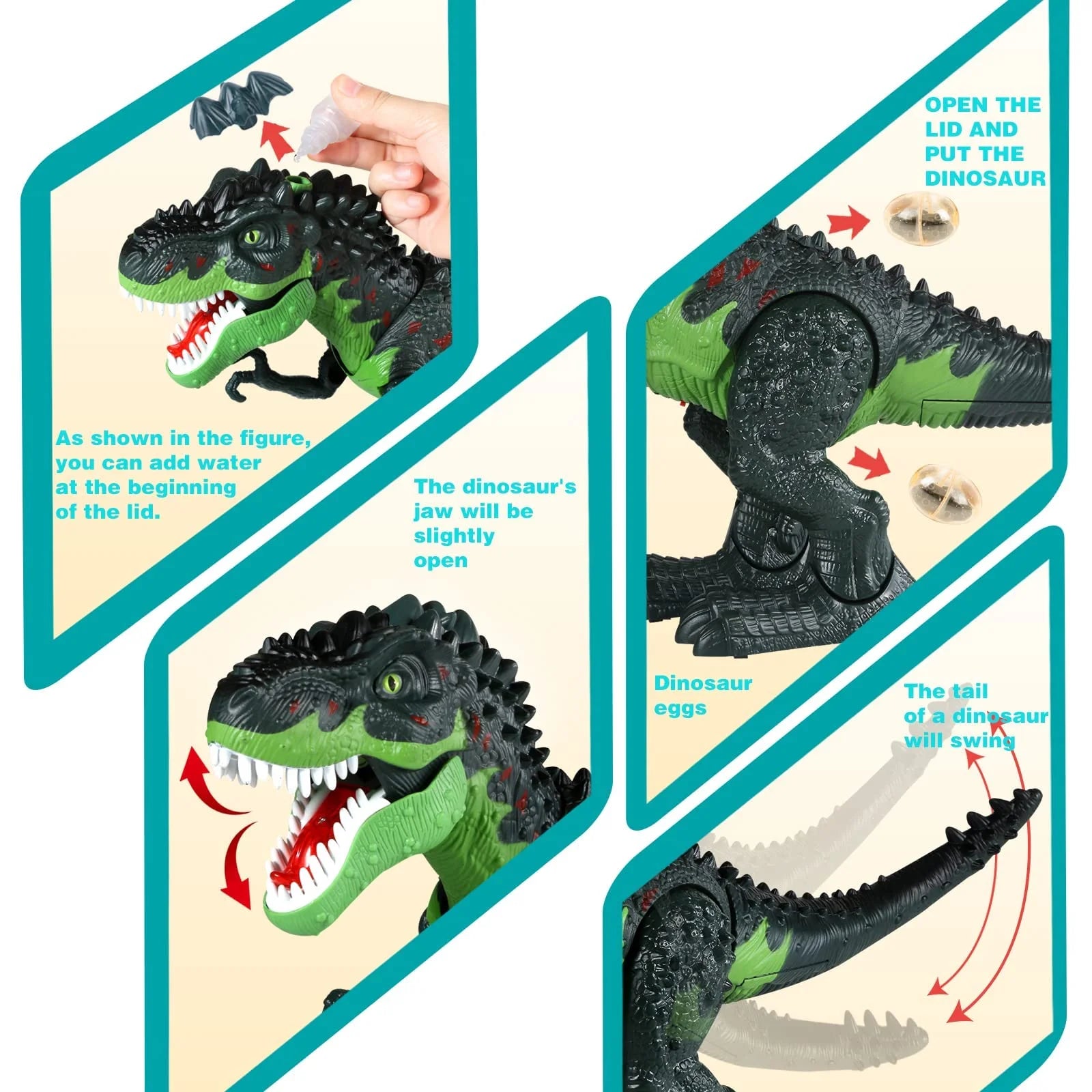 Remote Control Dinosaur Robot Toys for Kids 3-5,Realistic Walking Electronic Dinosaur Pet with Spray Roaring,Rc Toy for Age 3-12 Boys Girls