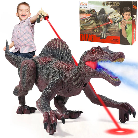 Remote Control Dinosaur Toys for Boys 3-6 Years, Electronic RC Spinosaurus Robot Dinosaurs with Spray & Light & Roar, Realistic Walking T-Rex Toys Christmas Gifts for Boys and Girls 6-12