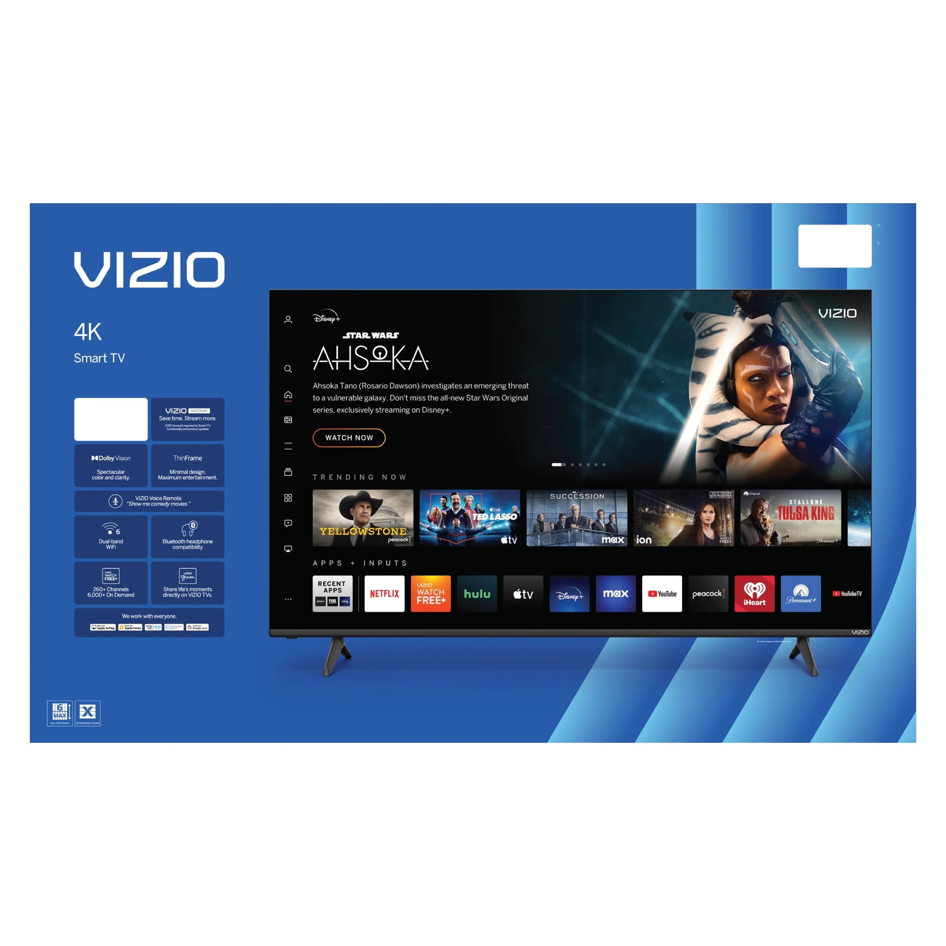 65" Class 4K UHD LED HDR Smart TV (V4K65M-0804)