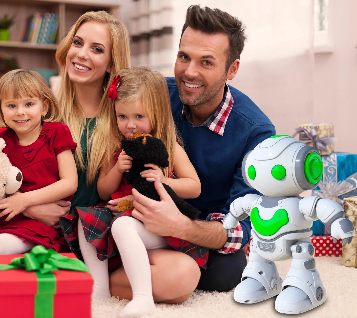 Kids Electronic RC Intelligent Walking Dancing Samrt Robot Toy Music/Light,Educational Toys - White
