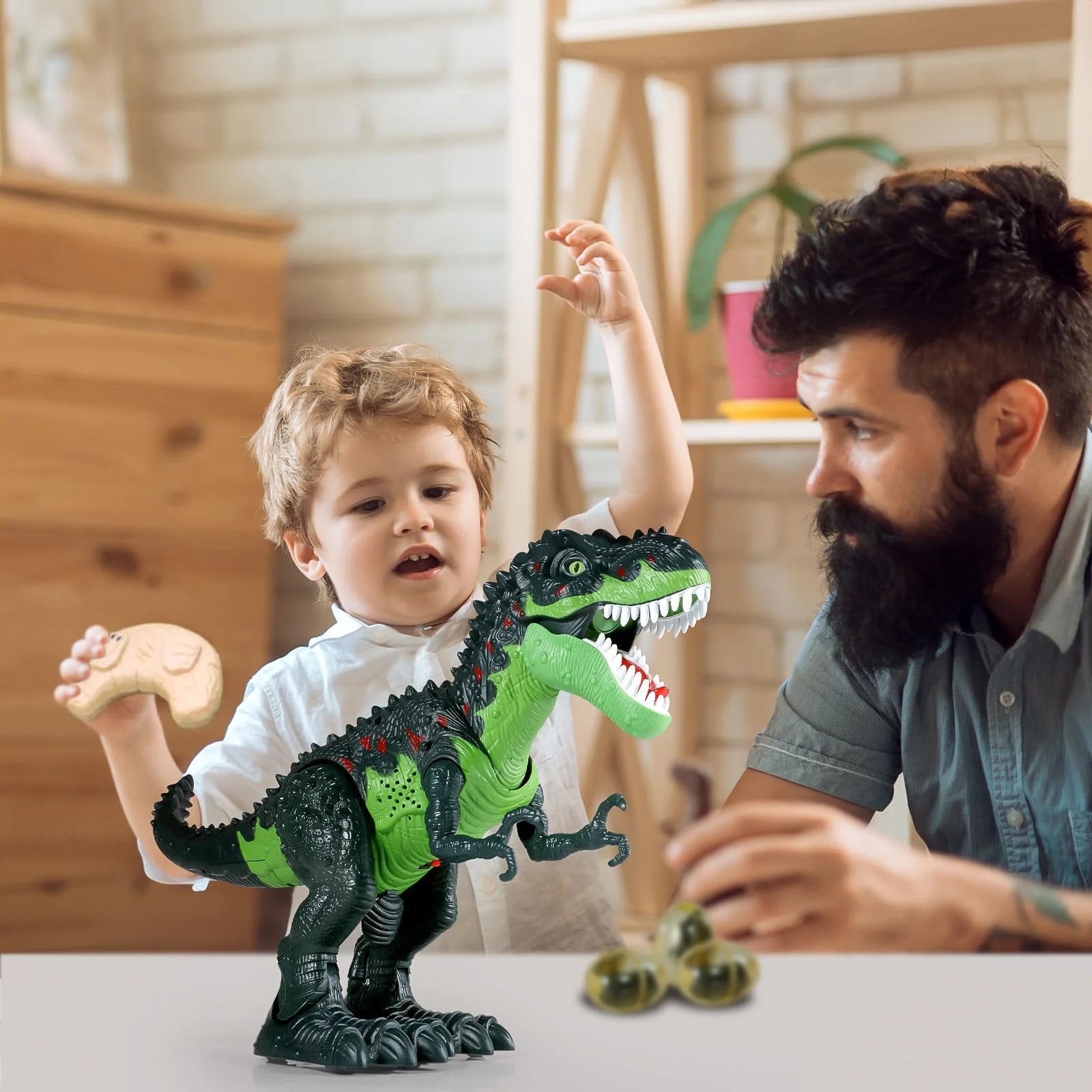 Remote Control Dinosaur Robot Toys for Kids 3-5,Realistic Walking Electronic Dinosaur Pet with Spray Roaring,Rc Toy for Age 3-12 Boys Girls