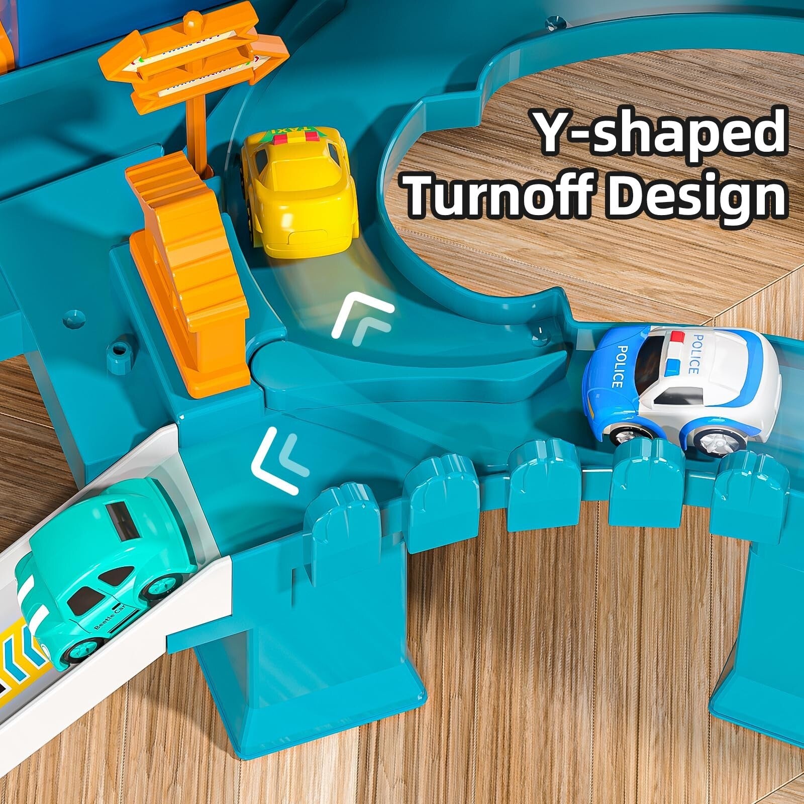 Boys Dinosaur Race Track Playset - Dinosaur Rolling Hill Car Track for Kids, ...
