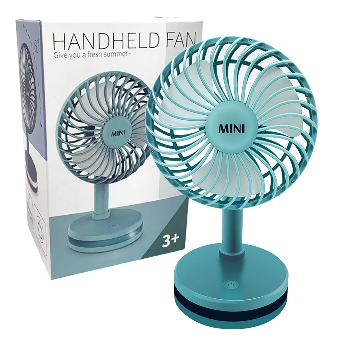 Portable Fan Desk Fan Small Fan Mini Fan Portable Desktop Small Fan Mini Handheld Fan with Led Light Holder Usb Rechargeable Desktop Fan Portable Fan Home Office Travel