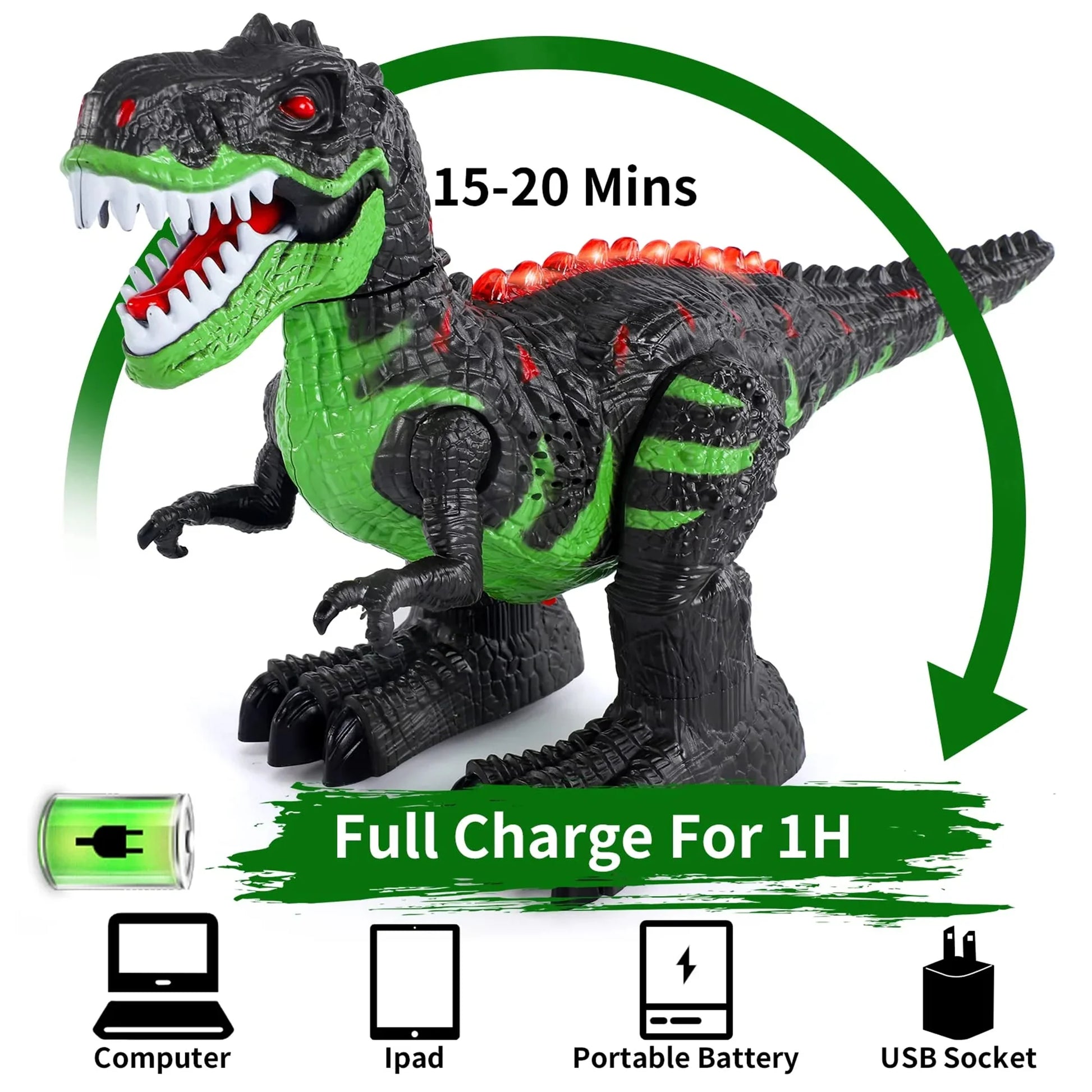 Remote Control Dinosaur Toys for Boys Girls, 2.4G RC Dinosaur Robot T-Rex with Light Sound, Kids Boy Toys Ages 3 4 5 6 7 8+ Year Old