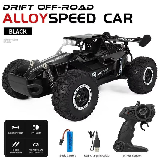RC Car 2.4Gh Model with LED Lights 2WD High Speed Off-Road Remote Control Climbing Vehicle Outdoor Cars Drift Kid Toys Boys Gift
